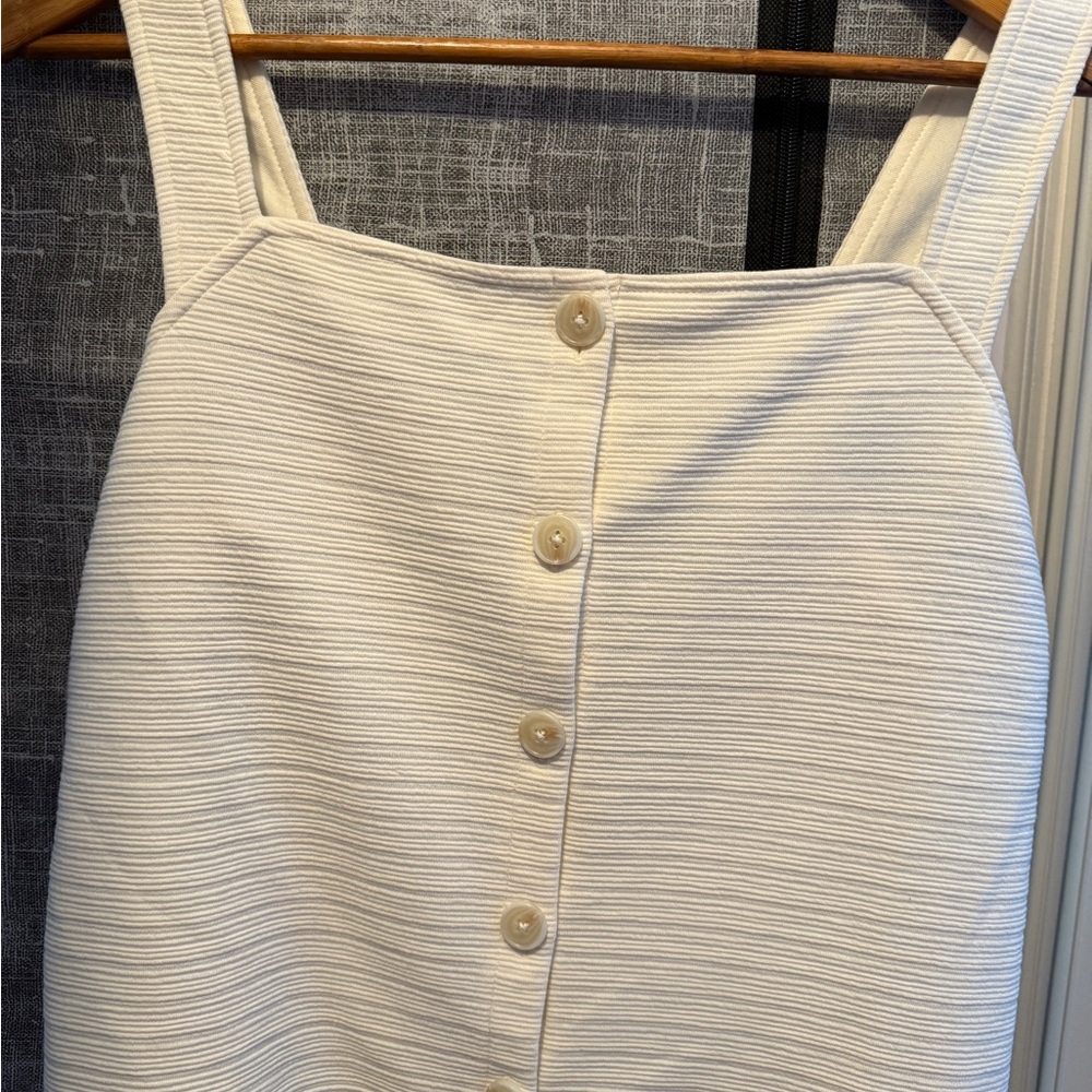J. Crew Ivory Textured Button-Front Top